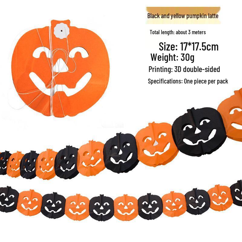 Halloween Paper Garlands: Bat, Pumpkin, Spider & Ghost Decorations