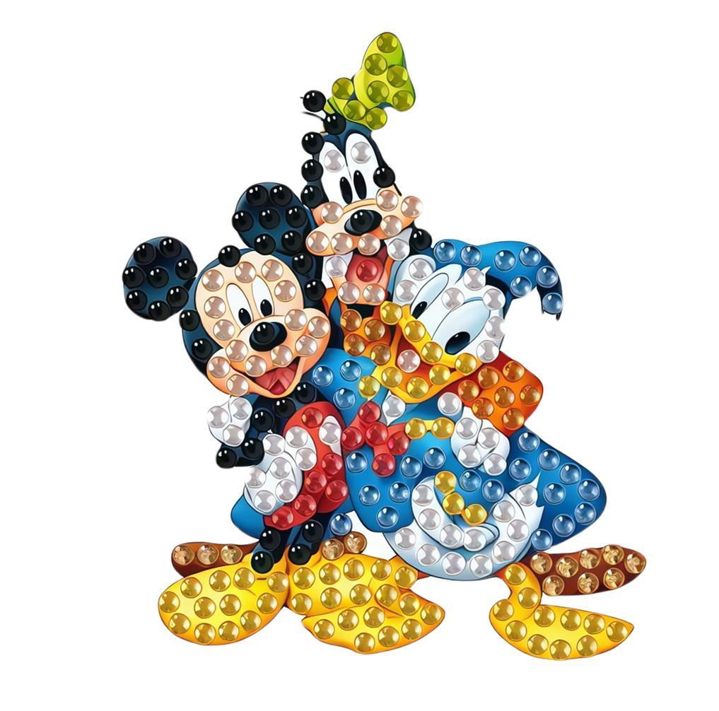 DIY Diamond Painting Refrigerator Magnets, Disney Mickey and Minnie, Cross-stitch Round Diamond Handicraft Home Decoration Gift