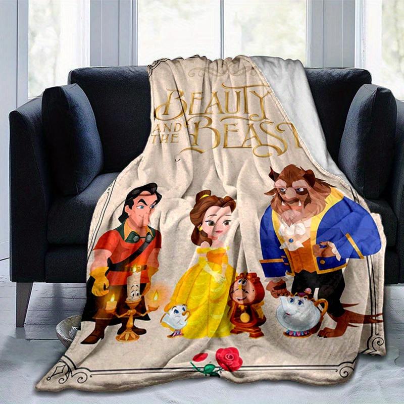 1pc Beauty and the Beast Theme Blanket, Soft Home Office Outdoor Gift for Kids Adults