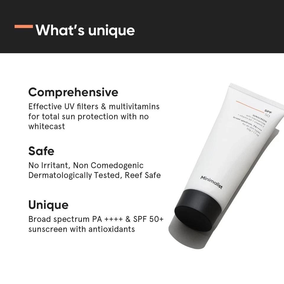 Minimalist Sunscreen Spf 50 For Men And Women Skin 50gm