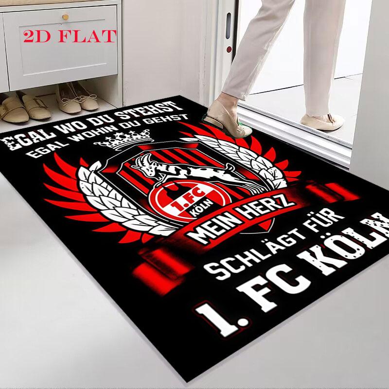 1. Poster FC Köln Tappeto per Soggiorno Camera da Letto Casa Decorazione Divano, Tappetino Antiscivolo per Giochi Bambini