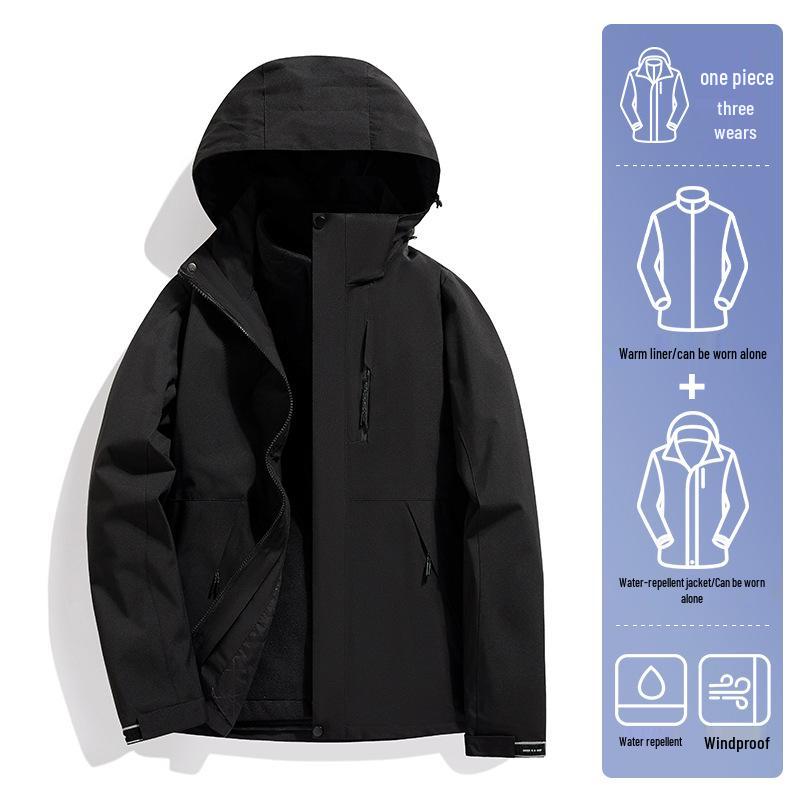 2024 Outdoor Mountain 3-in-1 Windproof & Light Rainproof Mountaineering Suit for Men & Women