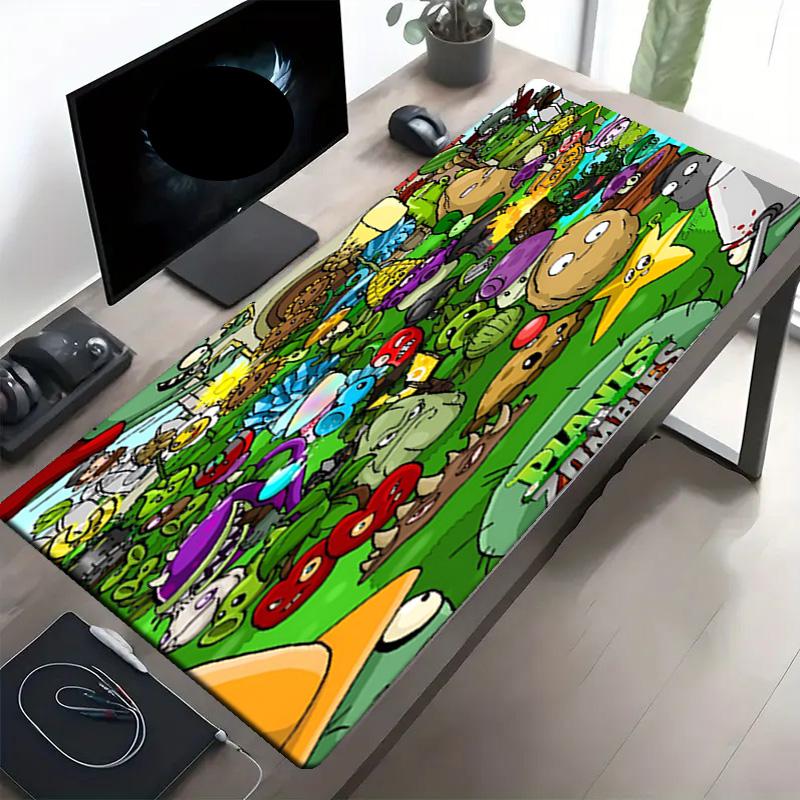 Plants Vs. Zombies Print Mouse Pad, Anti‑Slip Desktop Keyboard Mat, for PC Laptop Gaming Working Daily Use, Cool Festival Surprise Gift