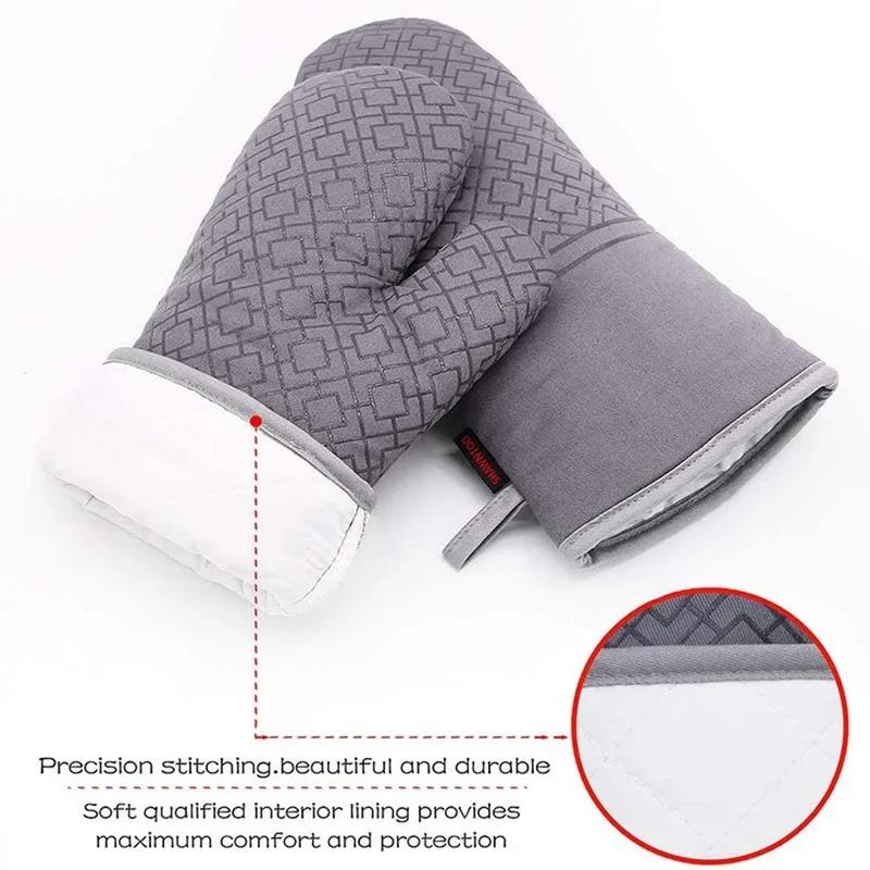 High Heat Resistant 500 Degree Non - slip Oven Mitts Microwave Gloves Baking Potholders Hot Grip Kitchen Utensils Cookware Parts
