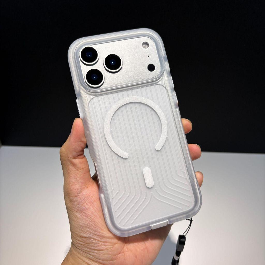 Luminous Magnetic Anti-slip Strip for Apple 17PROMAX iPhone16 Matte Soft Case
