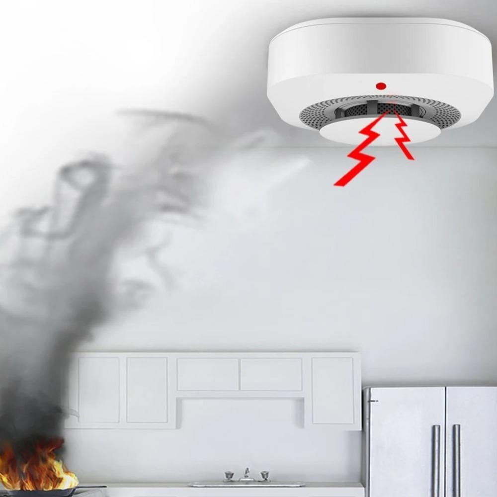 Smart Wifi Smoke Sensor High Sensitivity Security Alarm System For Home Kitchen