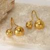 Stainless steel smooth surface small gold ball ring female simple size bead arc hollow ball direct supply