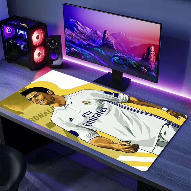 CR7 Mouse Pad, Large Gaming Desk Mat, Non-slip XXL Mousepad for Laptop & Tablet, Mini PC Playmat with Stitched Edges