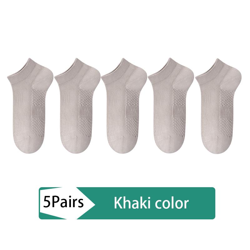 5Pairs Socks Men's cotton deodorant Antibacterial breathable casual black white business Short socks high quality size EU38-45