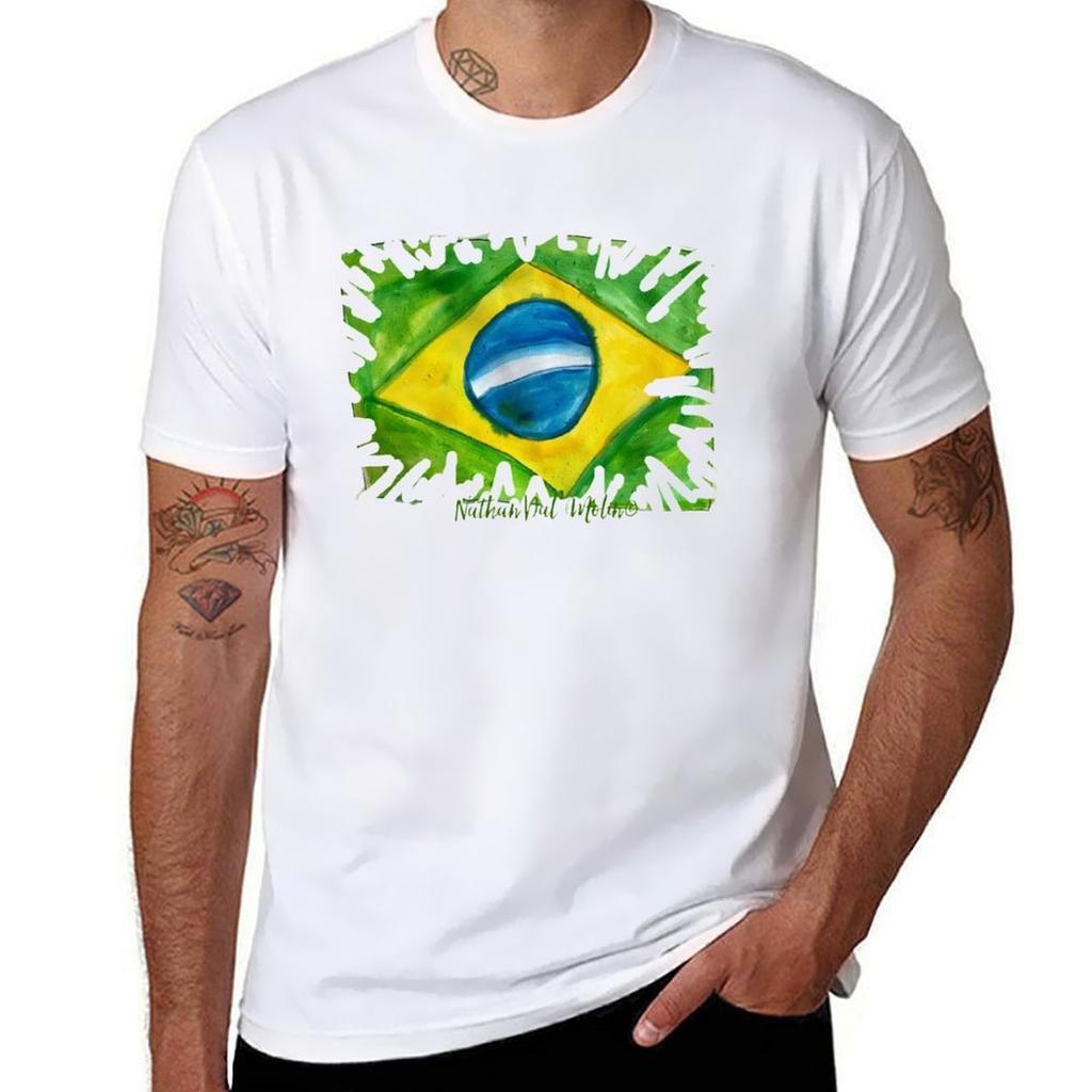 Brazil and Logo TShirt Large Size Loose Casual Tee
