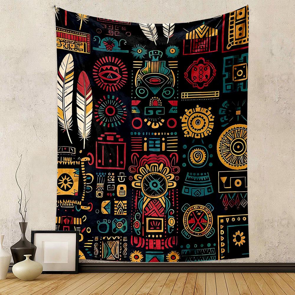 "Tribal Pattern Tapestry Art Design" Patterned tapestry home decor, suitable for bedroom and living room, gift