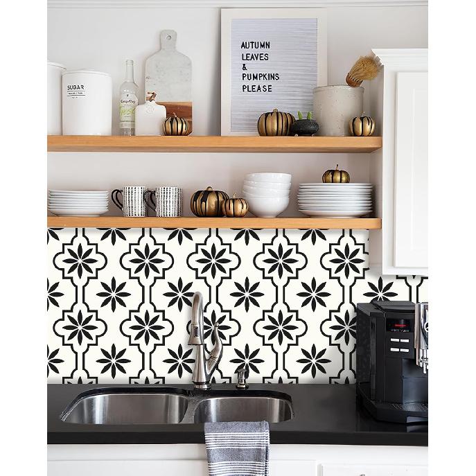 MORCART 20PCS Peel and Stick Floor Tile, 8" x 8" Vinyl Flooring Waterproof, DIY Flooring for Bathroom, Kitchen, Fireplace, Pet House, Stairs,