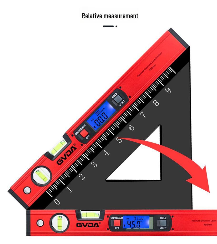 GVDA High-Precision Digital Angle Ruler with Magnetic Level and Aluminum Alloy Construction for Home Decoration