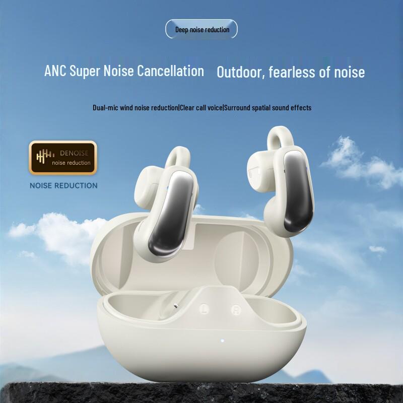 New ANC Noise-Cancelling Wireless Bluetooth Sport Earbuds with Clip-On Design and Long Battery Life