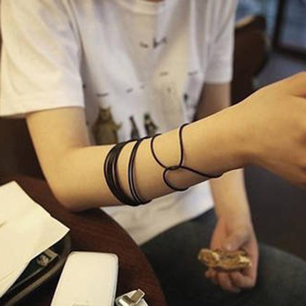 10pcs Gummy Silicone Bracelets Punk Rock Unisex Wristband Elastic Hairband Scrunchie Bangle Soft Durable Anti-Slip No Hair Damag