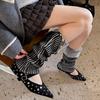 1 Pairr Vertical Striped Cuffed Leg Warmer Thickened Knit Knit Leg Sleeve  Autumn Winter Wear