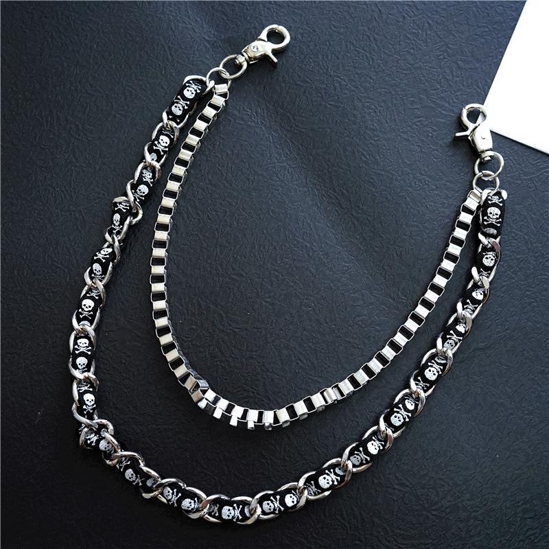 

Японская и корейская панк-стиль плетеная хлопковая веревка брючная цепочка брелок серебряный