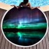Beautiful Aurora Round Beach Towel with Tassels,Sand Free Quick Dry Circle Beach Blanket Roundie Yoga Meditation Mat Picnic Rug