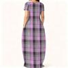 Women Loose Round Neck Short Sleeve Dress Plus Size Summer Light Casual Outfit