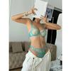 Women Ultra Thin Mesh Pipleneap Embroidery Underwear Sexy Lace Bra Set Fashion French Summer Lingerie Bras and T-back Sets