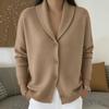 European & American Button Knit Lapel Sweater Cardigan - Autumn/Winter New Style, Solid Color (In Stock).