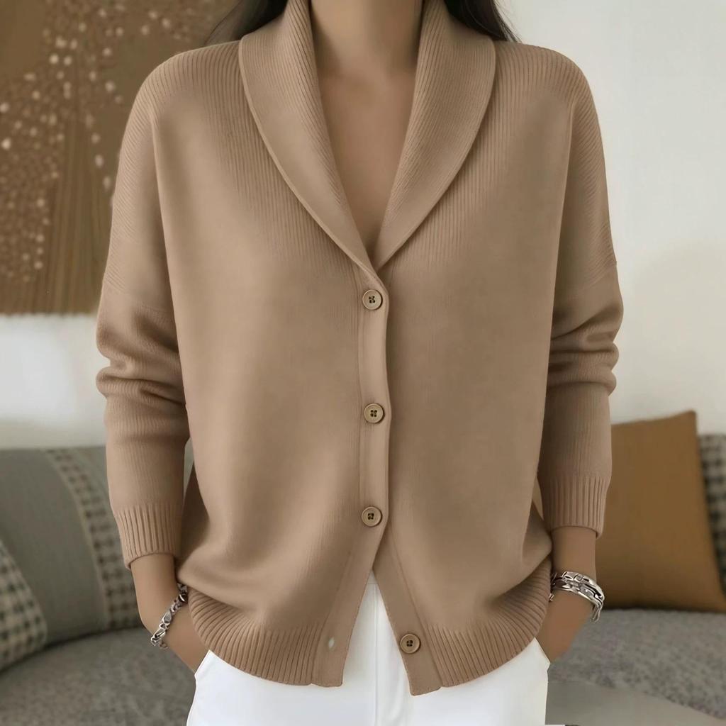 European & American Button Knit Lapel Sweater Cardigan - Autumn/Winter New Style, Solid Color (In Stock).