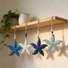 1pcs Ocean Style Wooden Starfish Wall Hanging Decor Nautical Themed Pendant for Doorway Entryway Wall Decor
