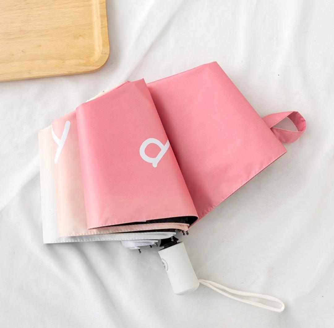 

Gradient Automatic Folding Umbrella For Children And Students Dual-Use Vinyl Sunscreen And Wind-Resistant Parasol Sun Umbrella рожевий