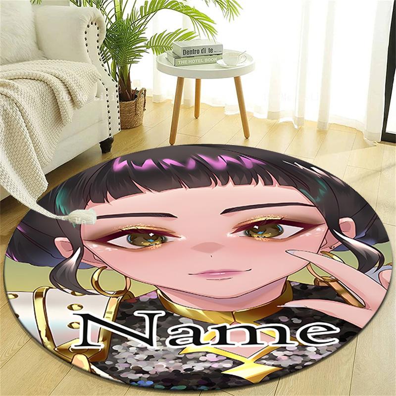 Personalized K-KPop Demon Hunters Round Chair Office Rug - Perfect for Mat, Office Chair & More - Ideal Gift for Birthdays and Holidays