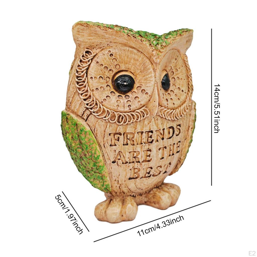 Owl Figurine Animal Sculpture Decorative Statue Tabletop Ornament for Bookshelf Office