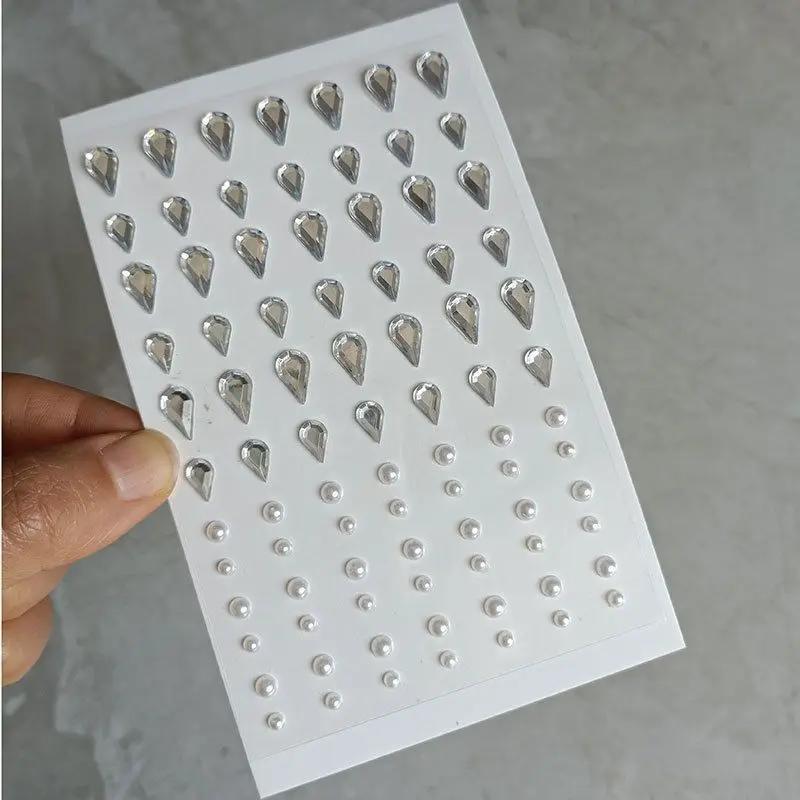 Diamond Eyes Stickers DIY Makeup Temporary Tattoo Self Adhesive Face Pearl Rhinestones Sticker Decals Teardrop Drill Jewelry Art