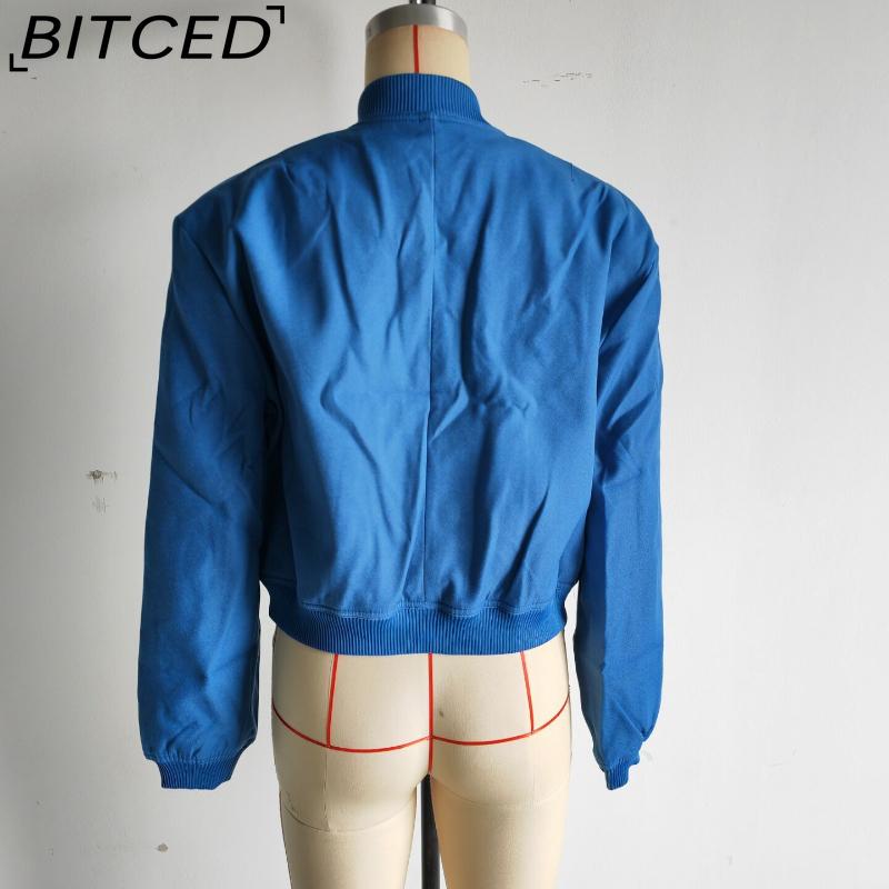 BITCED Spring Women's Oversized Pocket Jacket with Stand Collar