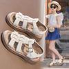 Kids T-strap Sandals for Girls 2025 Summer New Toddler Beach Roman Shoes Non-slip Versatile Chic Comfort Garden Wedding Footwear