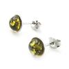 Les Trésors De Lily [N1987] - Green Amber 'Inspiration' Silver Earrings (rhodium-plated) - 8 Mm