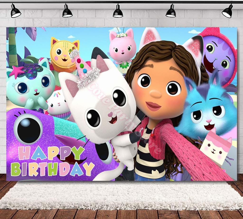 Gabby Dollhouse Birthday Party Favors Gabby Bracelets Stikers Cake Topper Balloons Classroom Rewards Party Pinata Fillers Gifts