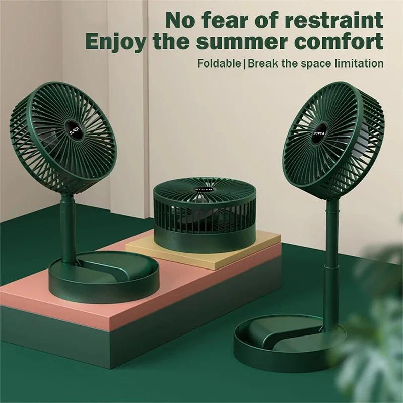 1PC Mini Adjustable Folding Fan Small Cooling Handy Desk Home Office Table Battery USB Rechargeable Portable Electric Fan