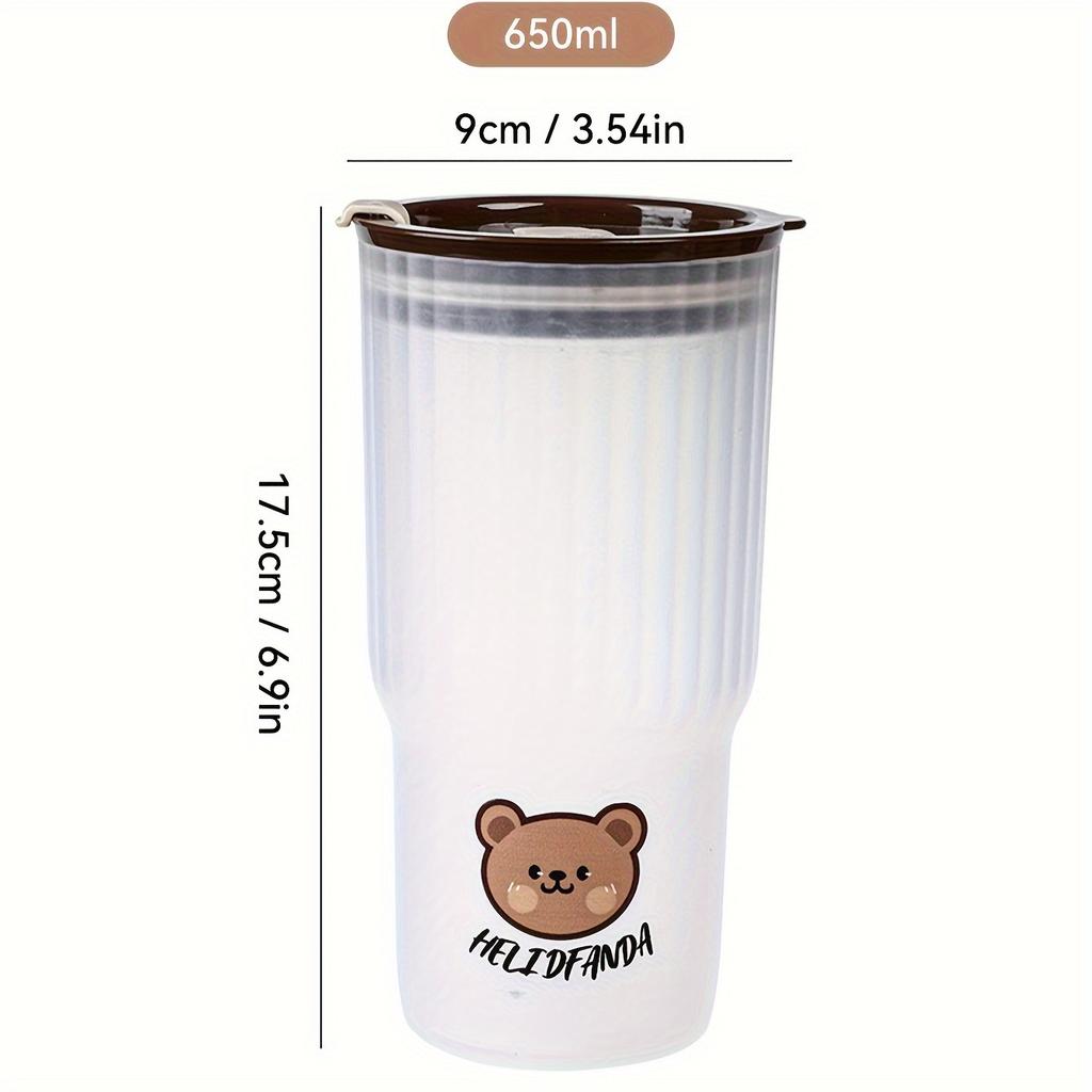 WORTHBU Cute Leak-proof Water Cup With Lid Travel Sport Portable Milk Coffee Cup Large Capacity Heat-Resistant Water Bottle