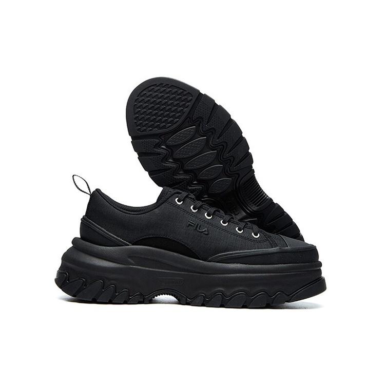 FILA Lava Canvas Sports Slip Resistant, Abrasion Resistant, Height Increasing Low top Casual Shoes Women's Black F12W124155FBK