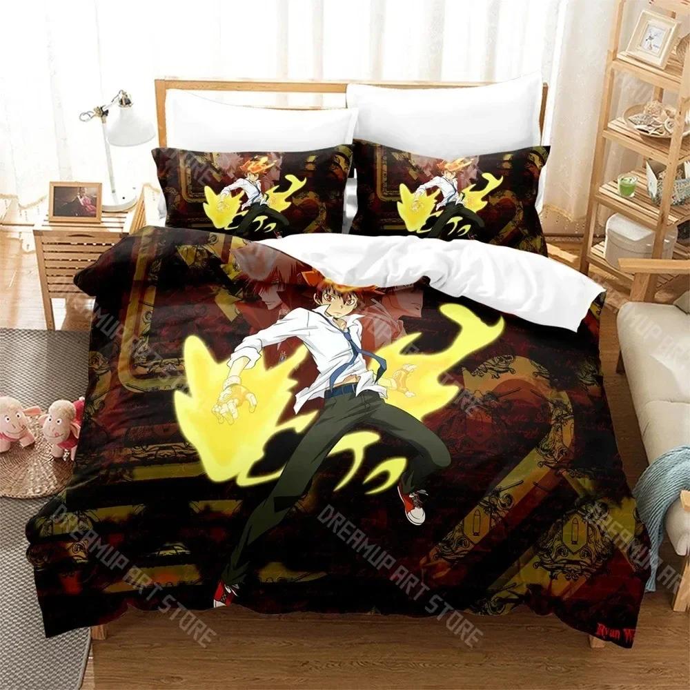 3D-Druck Anime HITMAN REBORN Bettwäsche-Set Jungen Mädchen Twin Queen-Size-Bettbezug Kissenbezug Bett Kinder Erwachsene Heimtextilien
