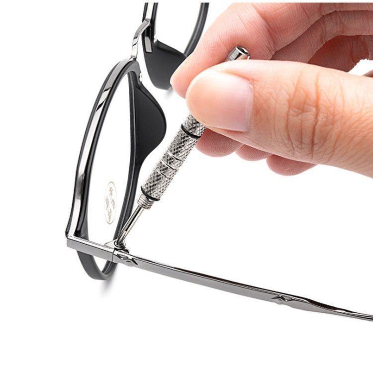 Steel Glasses Screwdriver Eyeglass Screwdriver Watch Repair Kit with Keychain Portable Hand Tools Precision Screwdriver Tools