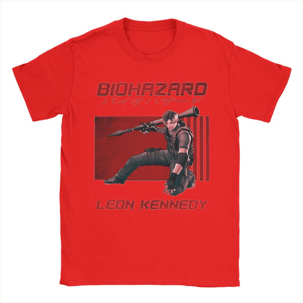 Unisex TShirts Handsome Unisex Leon Kennedy Gamer Fans Art Novelty Cotton Tee Shirt Short Sleeve T Shirts Round Neck Tops Unique