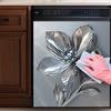 Adesivos Elegantes de Flores Metálicas para Renovação de Eletrodomésticos de Cozinha Autoadesivos Decalques de Parede para Geladeira Lava-louças