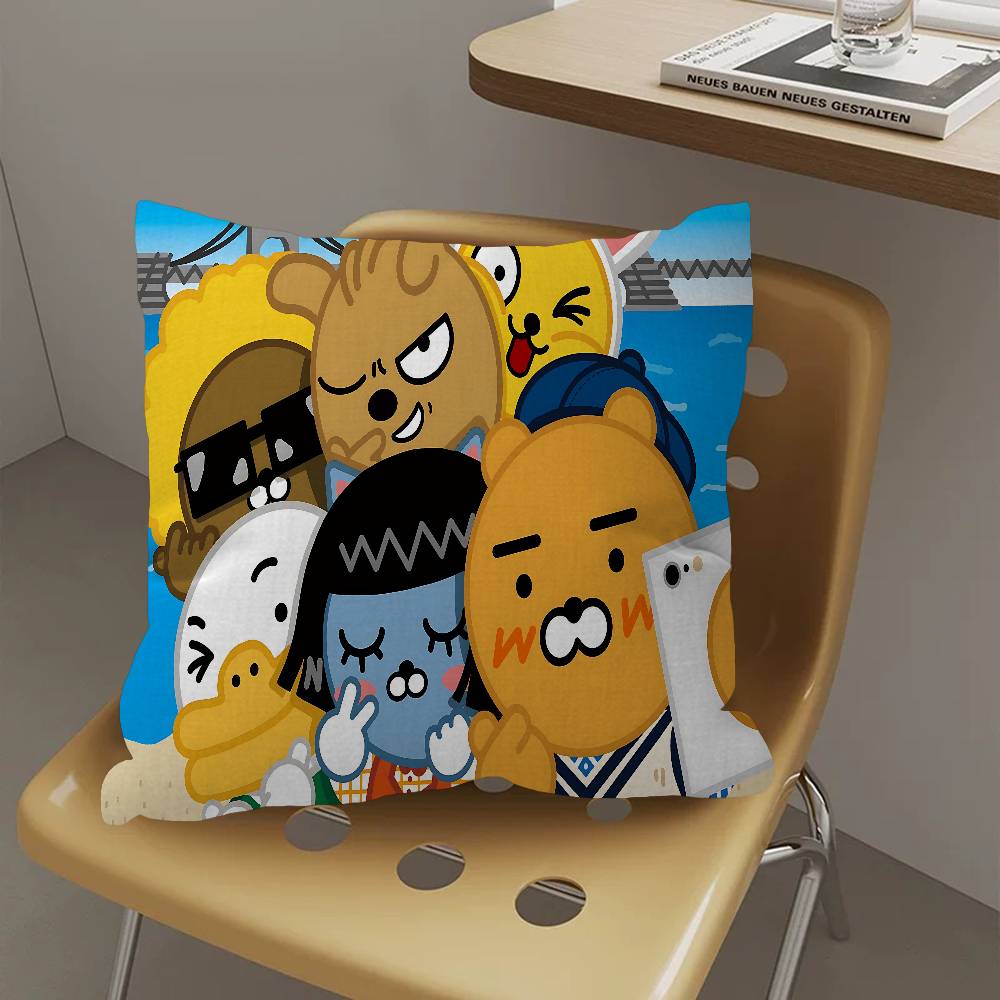K-KAKAOS FRIENDS Cartoon Maple Design Cushion Cover Happy Autumn Harvest Decor Holiday Decorati Pillow Cover