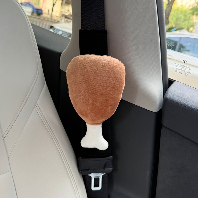 Original Cute Baguette Plush Car Seatbelt Shoulder Protector Anti-Wear Anti-Slip Decorative Accessory