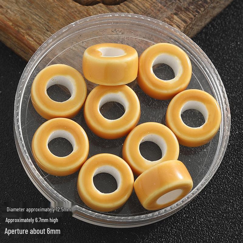 Solid Ceramic Donut Beaded Bracelet - Colorful Handmade Spacer Beads for DIY Jewelry 12mm Ceramic Spacer Bead (Colorfast, Durable)