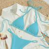 Euro-American Lace-Up Halter Triangle Bikini Set - Sexy Beach Swimsuit