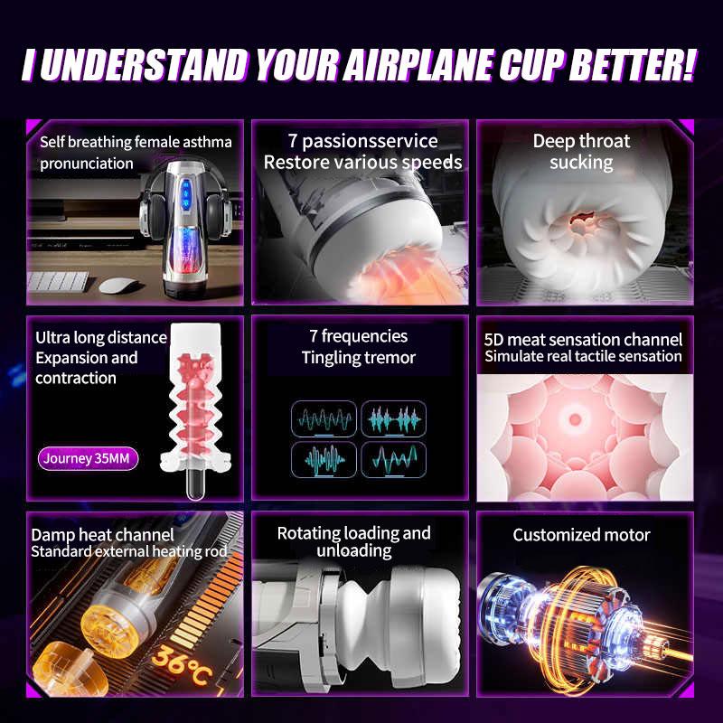 New Powerful Automatic Sucking Telescopic Male Masturbator Cup Real Vagina Blowjob Machine Adult Sex Toy for Men Penis Exerciser Delayed Ejaculation