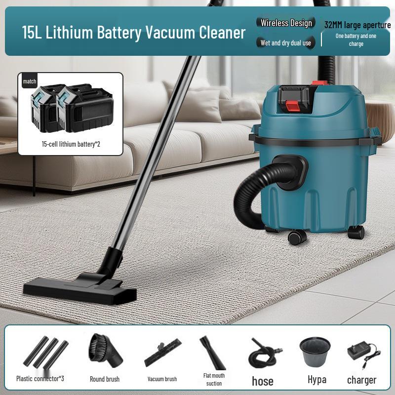 High-Power Industrial Lithium Battery Vacuum Cleaner for Home, Car, and Commercial Use