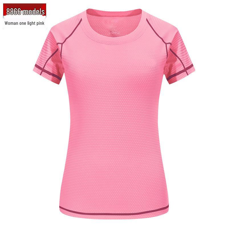 Women's Ice Silk Quick-Dry Summer T-Shirt - Moisture-Wicking, Round Neck, Short Sleeve - Ideal for Running or Fitness