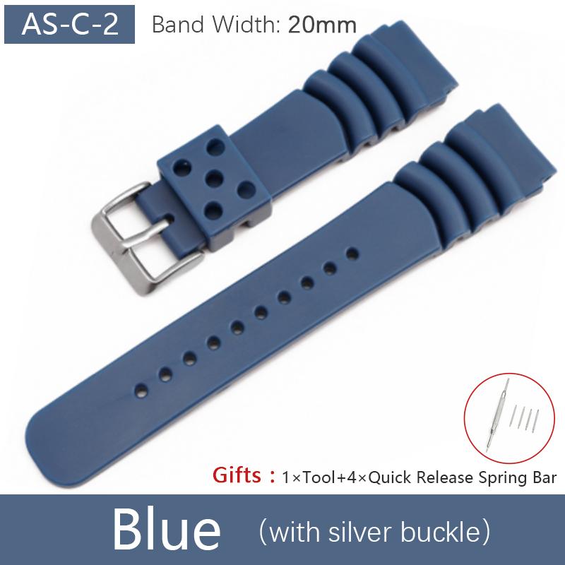 Cinturino in Silicone da 22 mm per Cassa SKX007 SKX009 SRPD55K1 Cinghie in Gomma Morbida Cinturino da Polso Se.i.ko Mod Parti Blu/Nero/Arancione